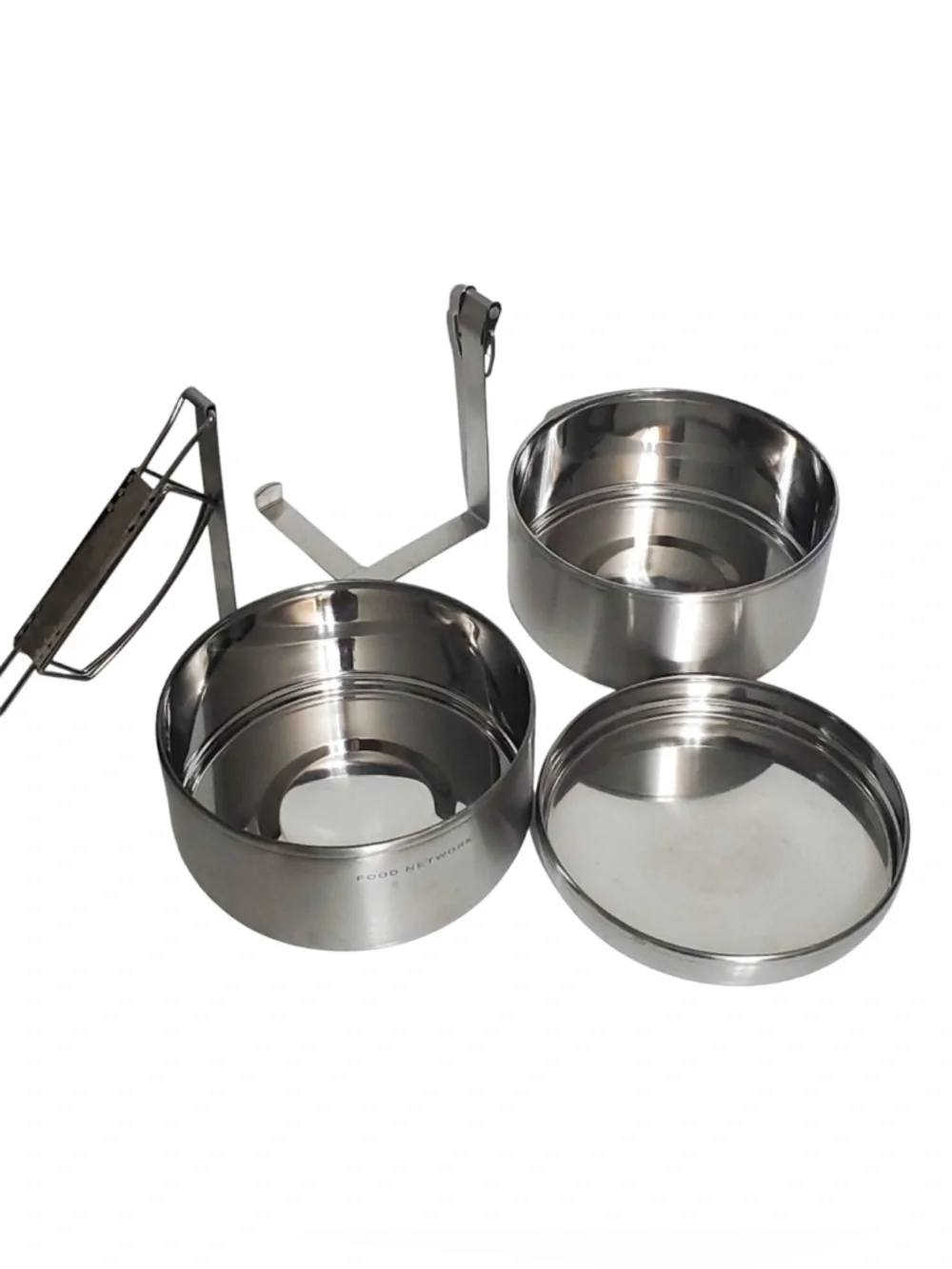 Food Network Silver 2-Tier Stainless Steel Lunch Carrier